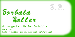 borbala maller business card